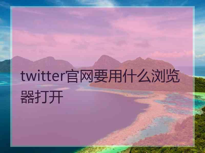 twitter官网要用什么浏览器打开