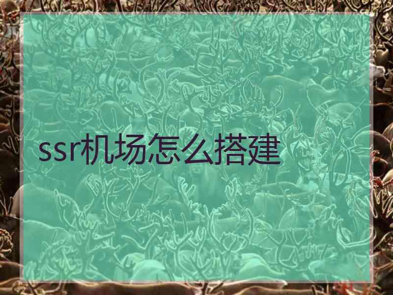 ssr机场怎么搭建